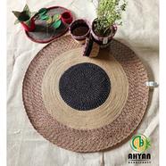 Ahyan Handicraft 1 Pcs Regular Jute Round Floor Mat/Rug (3 feet) with 3 Pcs Planter Basket Set Combo image