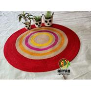 Ahyan Handicraft 1 Pcs Regular Jute Round Floor Mat/Rug (3 feet) with 3 Pcs Planter Basket Set Combo image