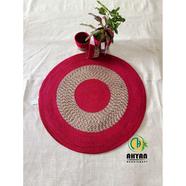 Ahyan Handicraft 1 Pcs Regular Jute Round Floor Mat/Rug (3 feet) with 3 Pcs Planter Basket Set Combo image