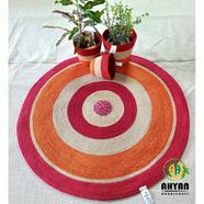 Ahyan Handicraft Colorful Printed Jute Floor Mat/Rug image