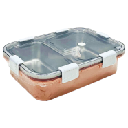 Airtight 2 Part Stainless Steel Tiffin Box Food Container With Spoon image