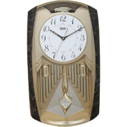 Ajanta Classic Musical Pendulum Quartz Wall Clock with Decorative Diamonds – 3227 – Golden image