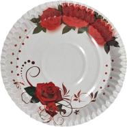 Aka White Paper Plate With Spring Floral Leaf Design (One Time Use) - 300 Pcs image
