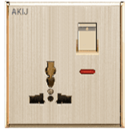 Akij Aura 3 Pin Universal Socket with Switch 13A image