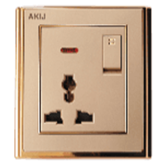 Akij Innova 3 Pin Universal Socket with Switch USB 13A image