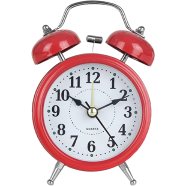 Alarm Clocks Alarm Clock Retro Twin Bell Metal Desk Table Analog Clock Silent with Night Light for Home Office Mini Travel Alarm Clock Digital Clock image