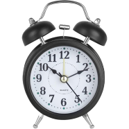 Alarm Clocks Alarm Clock Retro Twin Bell Metal Desk Table Analog Clock Silent with Night Light for Home Office Mini Travel Alarm Clock Digital Clock image