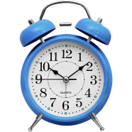 Alarm Clocks Alarm Clock Retro Twin Bell Metal Desk Table Analog Clock Silent with Night Light for Home Office Mini Travel Alarm Clock Digital Clock image