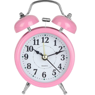 Alarm Clocks Alarm Clock Retro Twin Bell Metal Desk Table Analog Clock Silent with Night Light for Home Office Mini Travel Alarm Clock Digital Clock image
