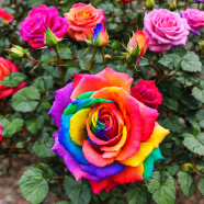 All Season Rainbow Roses Flower Seeds - 20 Pcs image