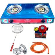 All Time LG Double Gas Stove with LPG Safety Regulator Combo image