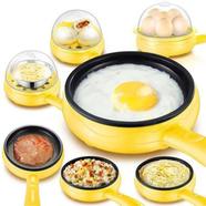 All-in-One Electric Breakfast Machine - Mini Non-Stick Frying Pan, Egg Boiler and Steamer (Multicolor) image