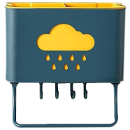 All-in-One Kitchen Utensil Holder - No-Drill Wall Caddy for Spoons, Chopsticks and Towels (Multicolor) image