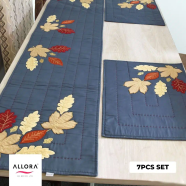 Allora Appliqué and Hand-Stitched Dining Table Runner Set 7 Pcs - (PR-0036-21) image