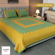 Allora Mustard Meadow Embroidery Bed Sheet image