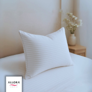 Allora Plush Soft Microfiber Pillow For Home and Hotel - (White Stripe 18x24-1)
