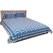 Allora White Blue Print Bed Sheet image