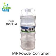 Alpha Baby 4 Rack Milk Powder Container 4x100ml (White) image
