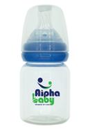 Alpha Baby Feeding Bottle with Silicone Nipple 60ml - Blue image