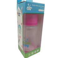 Alpha Baby Feeding Bottle with Soft Silicone Nipple 9OZ/250ml - Pink - AB-102091WB
