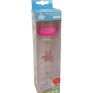 Alpha Baby Feeding Bottle with Soft Silicone Nipple 240ml (Glass) - Pink - AB-104081WB