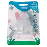 Alpha Baby Silicone Wide Neck Nipples (3 Months) M - AB-202MF2BC