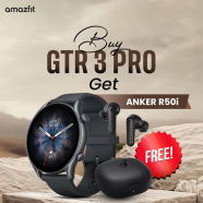 Amazfit GTR 3 Pro Smart Watch Black ( Bye 1 Get 1 Anker Soundcore R50i TWS Earbuds FREE) image
