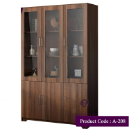 AndorMahal 3 Part Showcase Cabinet Made of Melamine Laminated Board image