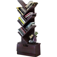 Andormahal (Mdf Laminated Board) Tree Style Book Shelf Corner with Drawer image