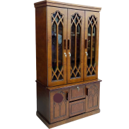 Andormahal Furniture Classic Three Door Showcase Made of MDF Board image