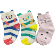 Anti Slip Socks Shoes New Born Baby Multicolor -1pair image