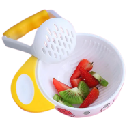 Apple Bear Mash Bowl Yellow White 1 Pcs image