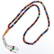 National Impex Aqeeq Stone Tasbih (তসবিহ) - 99 Dana (Multi Color) - Small Dana image
