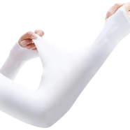 Arm Hand Sleeve 1 Pair Thumb Hole Shape UV Sun Protection Unisex Breathable Outdoor Sports Soft And Light Weight Opp Bag Packaging image