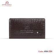 Armadea Crocodile Shape Ladies Clutch Bag with More Pocket Chocolate image