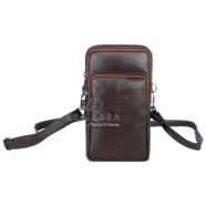 Armadea Mini 3 Chamber Biker Waist Bag with Belt Chocolate image