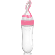 Arrival Bpa Free 2 in 1 Silicone Kids Squeeze Feeding Spoon Infant Rice Cereal Bottle 90 ml image