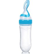 Arrival Bpa Free 2 in 1 Silicone Kids Squeeze Feeding Spoon Infant Rice Cereal Bottle 90 ml image