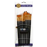 Keep Smiling Artist Paint Flat Brush Set 12 Pcs image