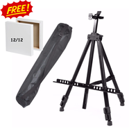 Artists Portable Metal Easel With FREE Canvas 12/12 Inch image