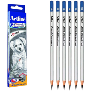 Artline HB, 2B, 4B, 6B, 8B, 10B Graphite Sketching Pencils Set for Drawing Pencil Set image