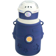 Astronaut Water Bottle With Straw And Stickers Cute Stainless Steel 500 ML Blue image