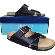 Aurora Men’S Classic Suede Cork Sandals Adjustable Buckle Comfort Footbed Slippers image
