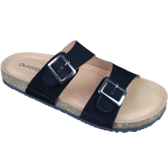 Aurora Men’s Classic Suede Cork Sandals Adjustable Buckle Comfort Footbed Slippers image