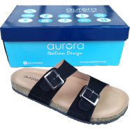 Aurora Men’s Classic Suede Cork Sandals Adjustable Buckle Comfort Footbed Slippers image
