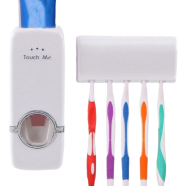 Automatic Toothpaste Dispenser and Brush Holder Set White icon
