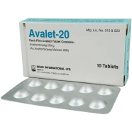 Avalet 20 mg Tablet–10's Strip image