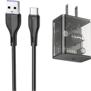 Awei C11T Fast Charging Transparent Adapter with Type-C Cable image