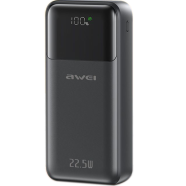 Awei P107K 20000mAh 22.5W Fast Charging Digital Display Built-In Type-C and Lightning Cable Power Bank image