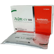 Axim Cv 500 mg, 125 mg Tablet 7's Strip image